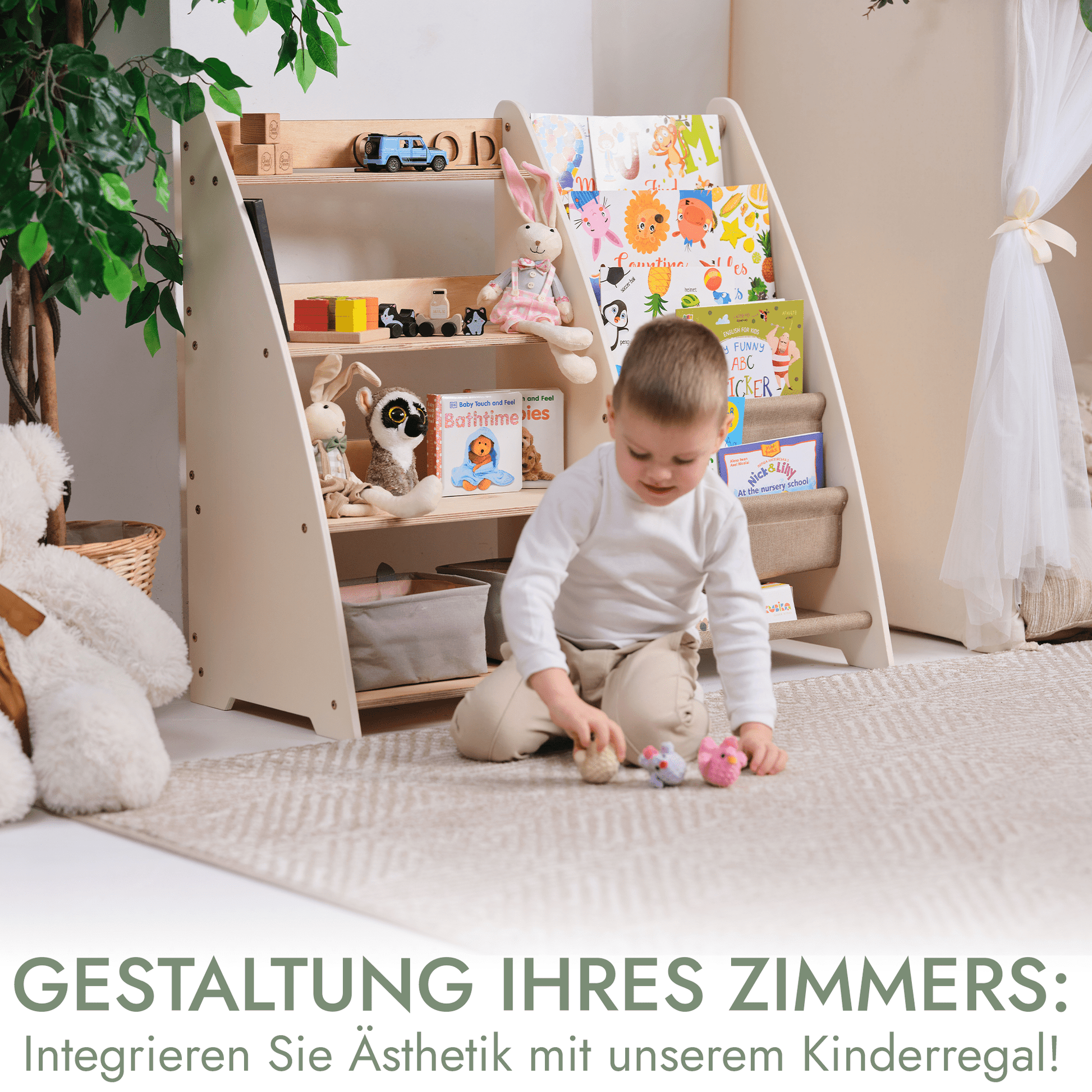 2in1 Montessori - Regal für Kleinkinder – Bücher & Spielzeug - BesonderesHoch2