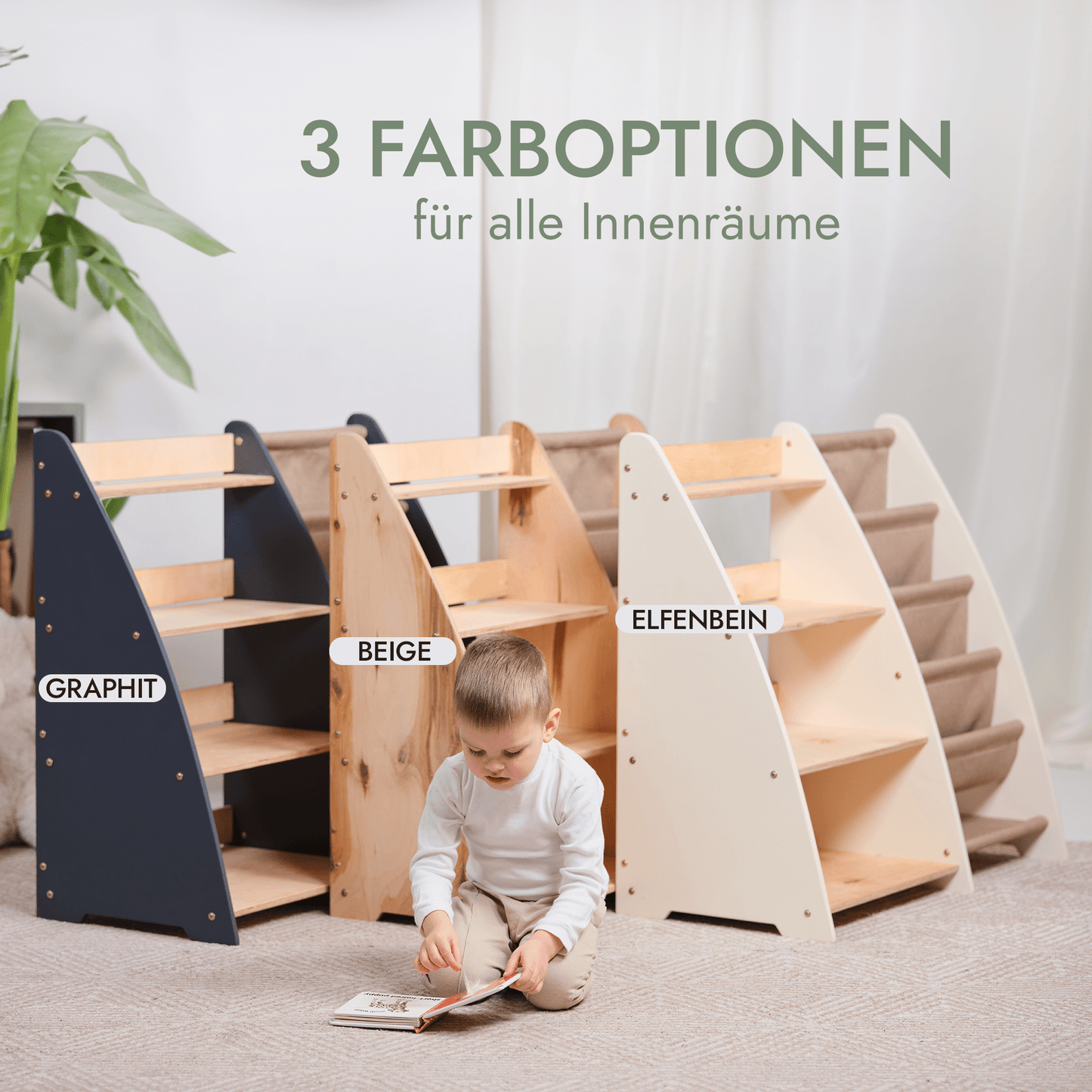 2in1 Montessori - Regal für Kleinkinder – Bücher & Spielzeug - BesonderesHoch2