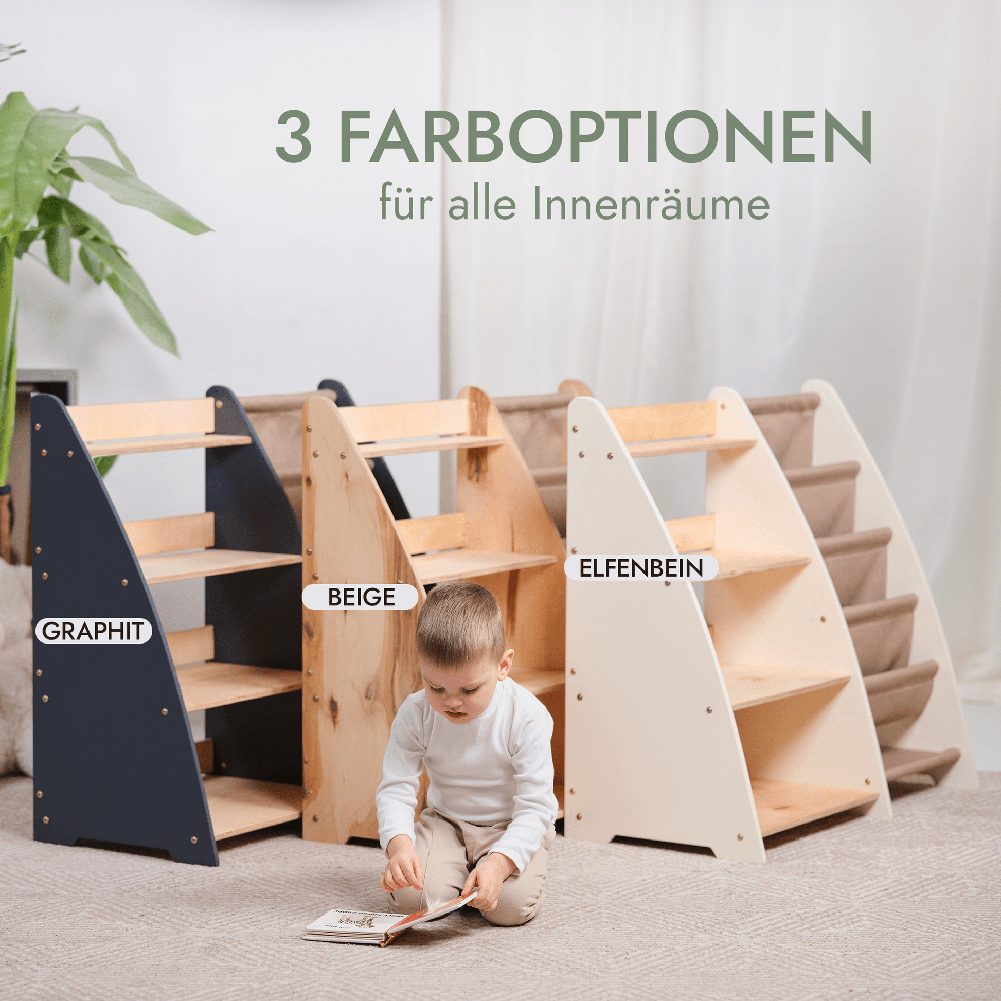 2in1 Montessori - Regal für Kleinkinder – Bücher & Spielzeug - BesonderesHoch2