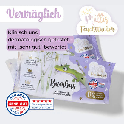 Millis sensitive Baby Feuchttücher aus Bambus