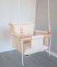 Babyschaukel Baumwolle, weiß creme, Hohe Rückenlehne Pumpur 