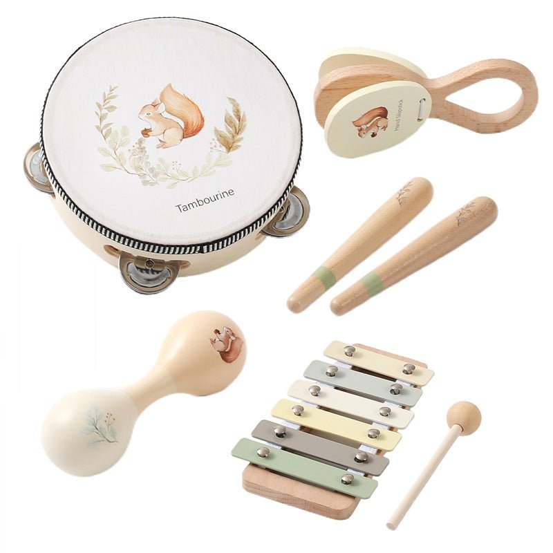 Beliebtes Montessori Holz - Musikinstrument - Set „Eichhörnchen“ – Musikspielzeug für Babys & Kinder | Verschiedene Instrumente, CE - zertifiziert - BesonderesHoch2
