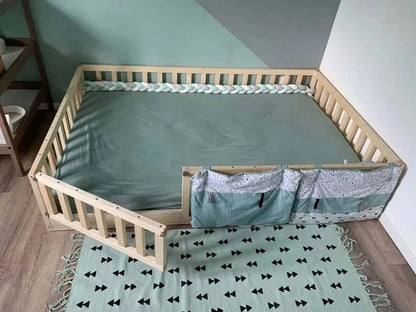 Bodenbett, Kinderbett, Montessori Babybett, Gitterbett, Tür - BesonderesHoch2