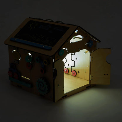 BusyBoard sensorisches Spielhaus Mini – Montessori Holzspielzeug mit über 20 Aktivitäten - BesonderesHoch2