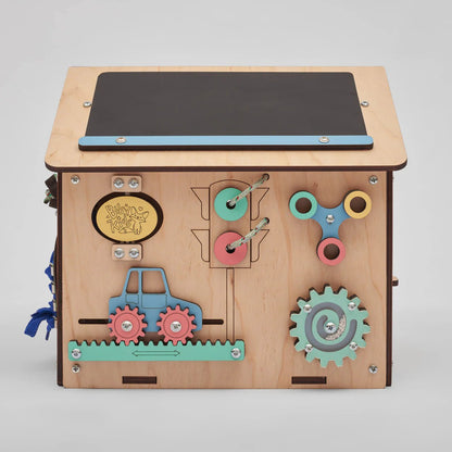 BusyBoard sensorisches Spielhaus Mini – Montessori Holzspielzeug mit über 20 Aktivitäten - BesonderesHoch2