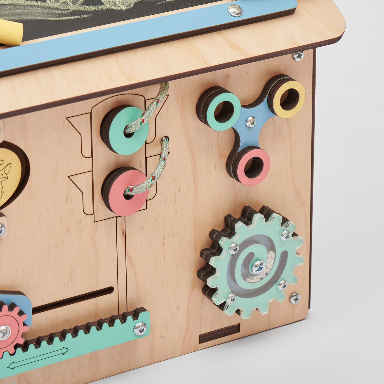 BusyBoard sensorisches Spielhaus Mini – Montessori Holzspielzeug mit über 20 Aktivitäten - BesonderesHoch2