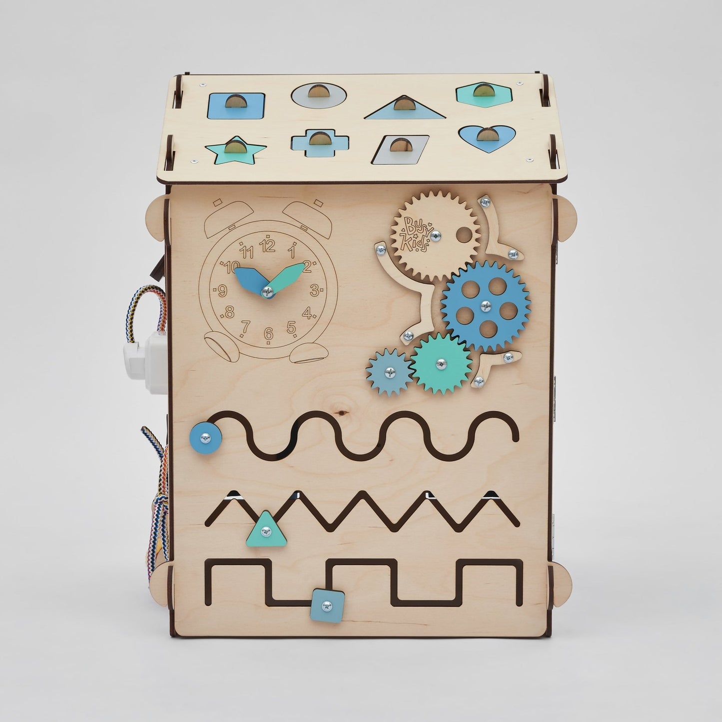 BusyBoard sensorisches Spielhaus Natura Mint – Limitierte Montessori - Ausgabe mit über 30 Aktivitäten - BesonderesHoch2