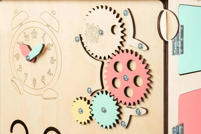 BusyBoard sensorisches Spielhaus Natura – Montessori Holzspielzeug mit über 30 Aktivitäten - BesonderesHoch2