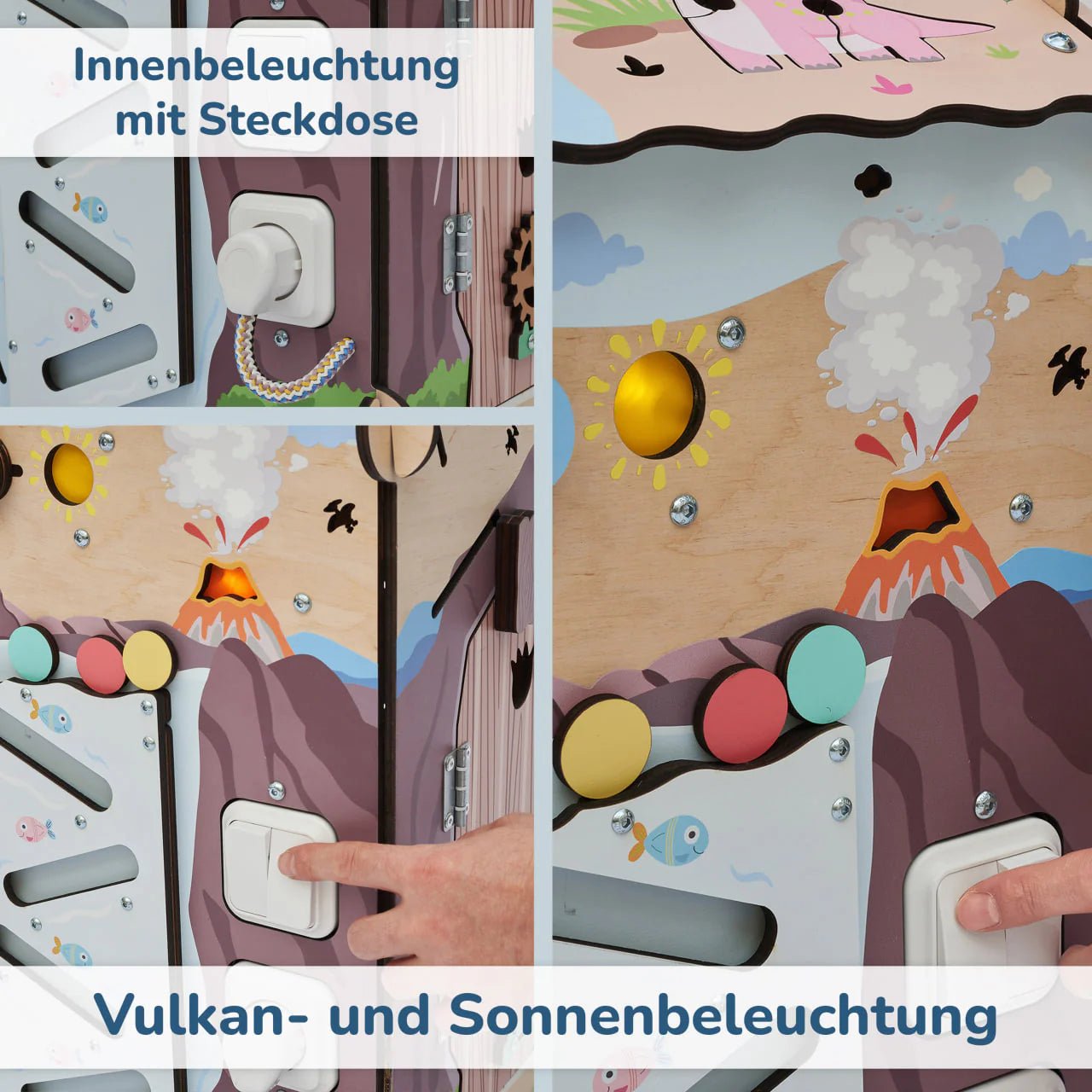 BusyBoard sensorisches Spielhaus Natura Pastell – Limitierte Montessori - Ausgabe mit über 30 Aktivitäten - BesonderesHoch2