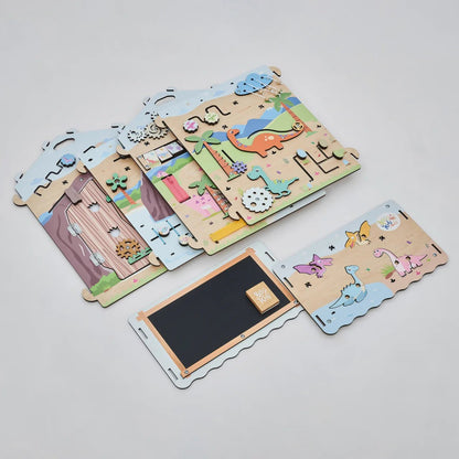 BusyBoard sensorisches Spielhaus Natura Pastell – Limitierte Montessori - Ausgabe mit über 30 Aktivitäten - BesonderesHoch2