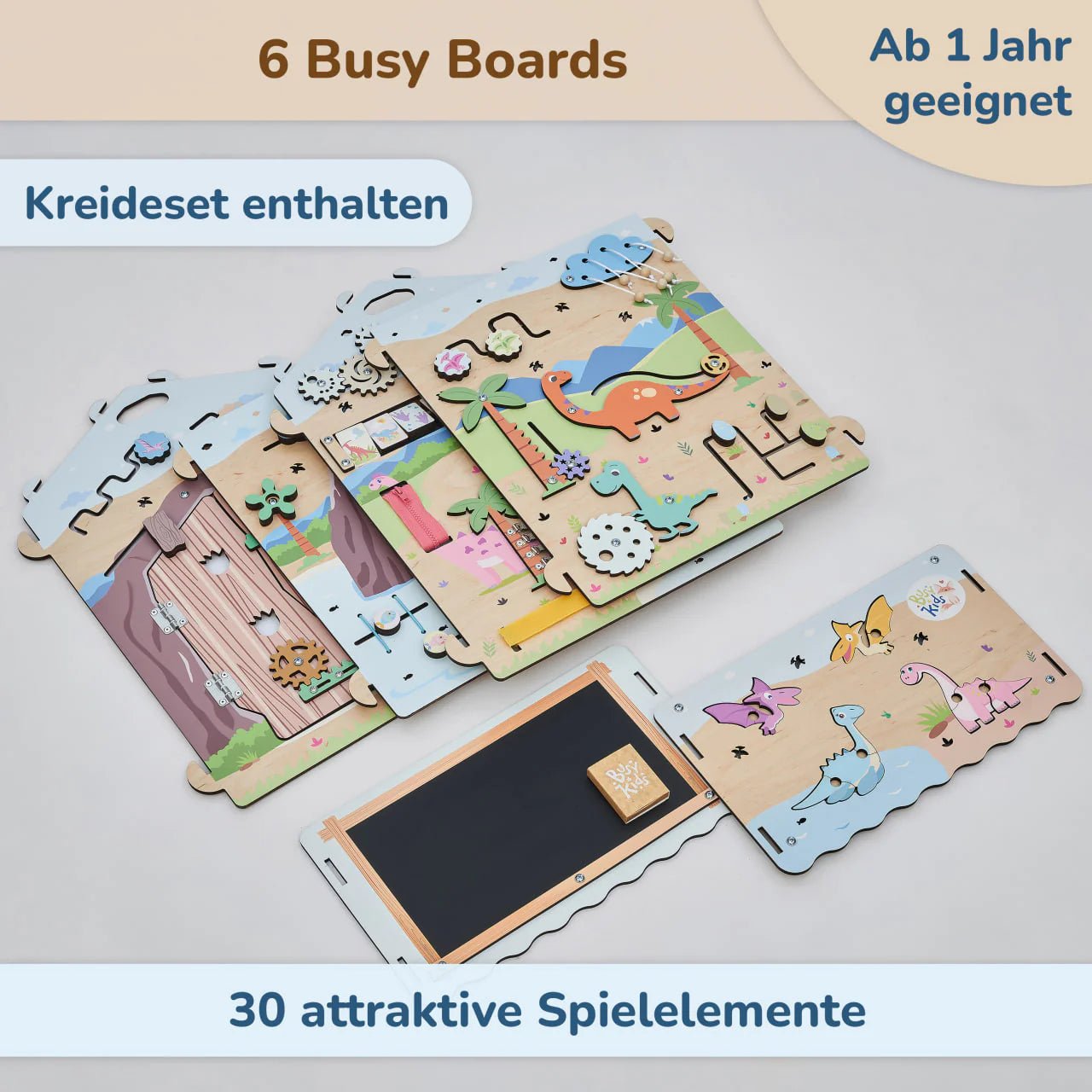 BusyBoard sensorisches Spielhaus Natura Pastell – Limitierte Montessori - Ausgabe mit über 30 Aktivitäten - BesonderesHoch2