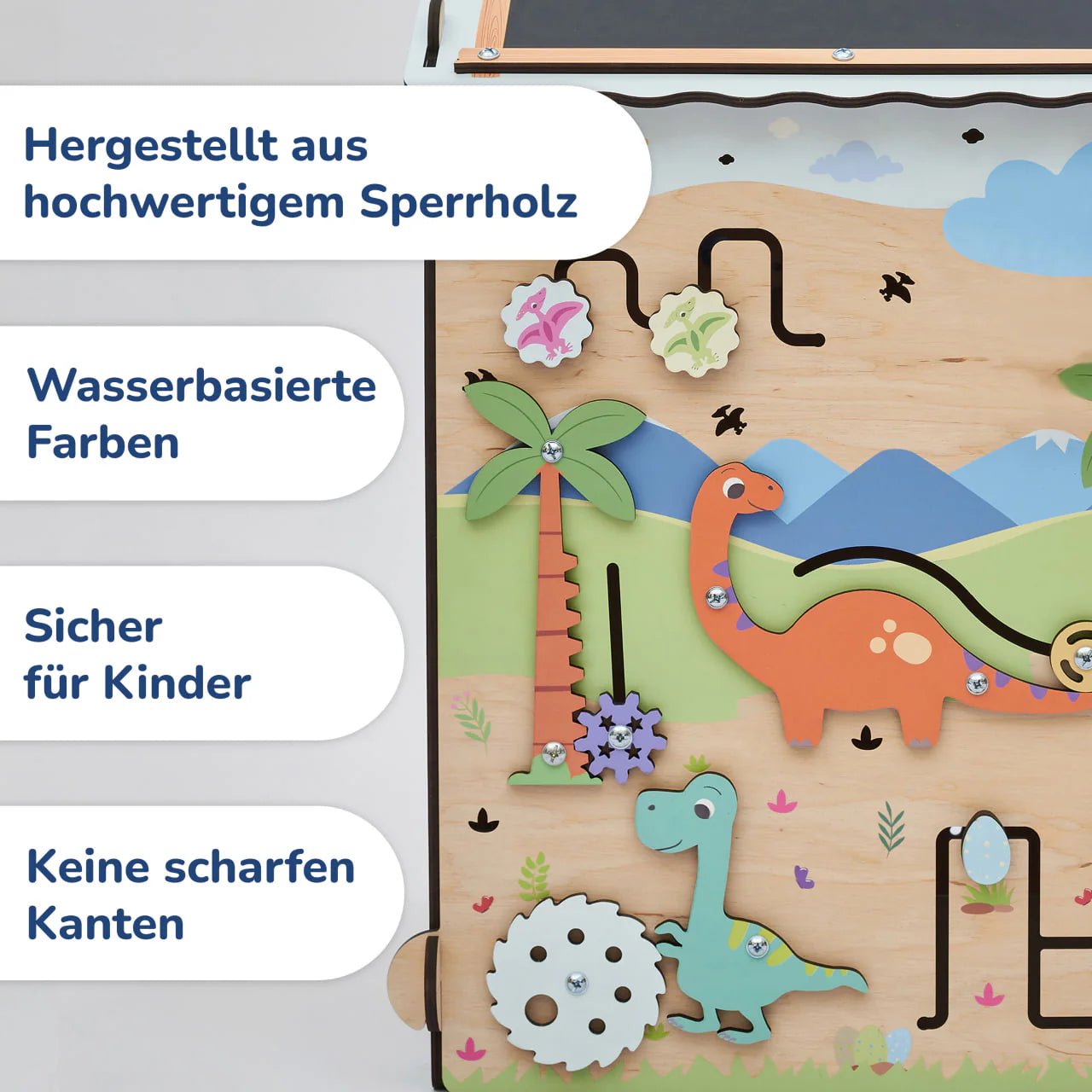 BusyBoard sensorisches Spielhaus Natura Pastell – Limitierte Montessori - Ausgabe mit über 30 Aktivitäten - BesonderesHoch2
