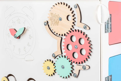 BusyBoard sensorisches Spielhaus Weiß – Montessori Holzspielzeug mit über 30 Aktivitäten - BesonderesHoch2