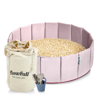 Flowfull® Indoor Würfel - Sandkasten SET (Becken + Holzwürfel) - BesonderesHoch2