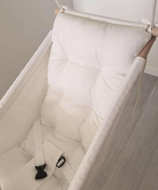 Große Babyschaukel Hängematte aus Baumwolle, weiß - BesonderesHoch2