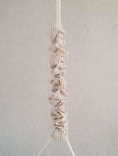 Große Babyschaukel Hängematte aus Leinen, beige gestreift - BesonderesHoch2