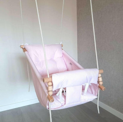 Große Babyschaukel Hängematte Polyester wetterfest, rosa - BesonderesHoch2