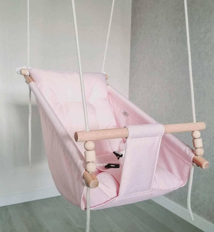 Große Babyschaukel Hängematte Polyester wetterfest, rosa - BesonderesHoch2