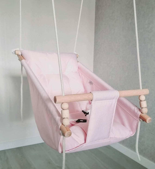 Große Babyschaukel Hängematte Polyester wetterfest, rosa - BesonderesHoch2