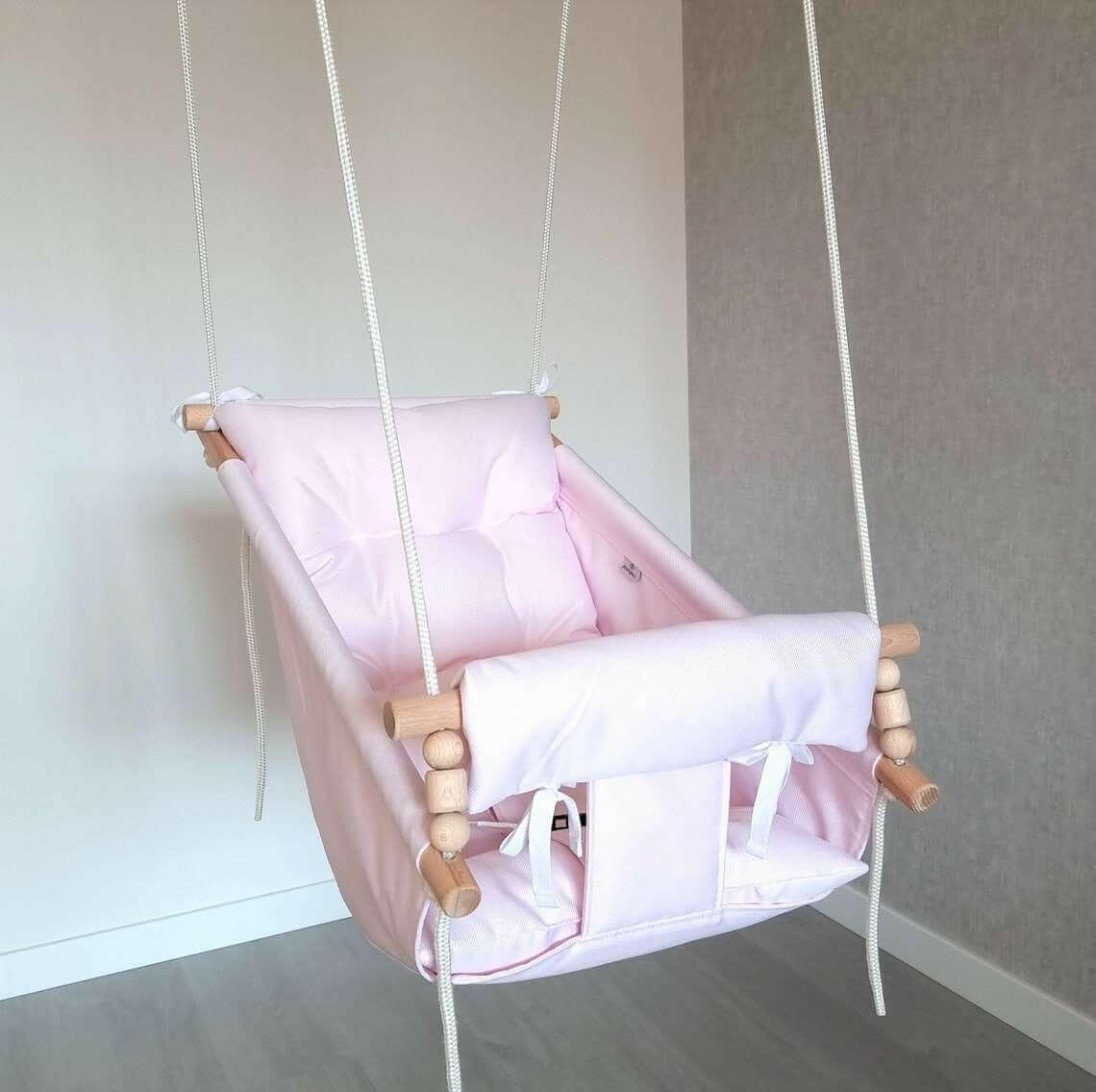 Große Babyschaukel Hängematte Polyester wetterfest, rosa Pumpur 