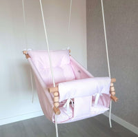 Große Babyschaukel Hängematte Polyester wetterfest, rosa Pumpur 