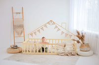 Hausbett, Bodenbett, Kinderbett, Montessori Babybett Home4dreams 