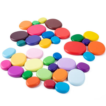 Holz Balance und Stapelsteine Turm - in Regenbogen Farben für Kleinkinder ab 2 Jahre - BesonderesHoch2