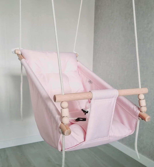 Große Babyschaukel aus Polyester wetterfest, rosa - besondereshoch2