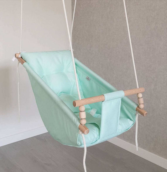 Große Babyschaukel aus Polyester wetterfest, mint - besondereshoch2