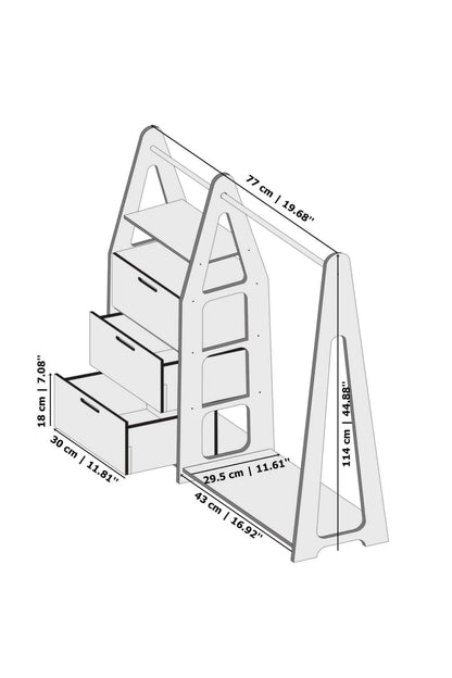 Kindergarderobe mit Ablage, Montessori Möbel, Kleiderschrank - BesonderesHoch2