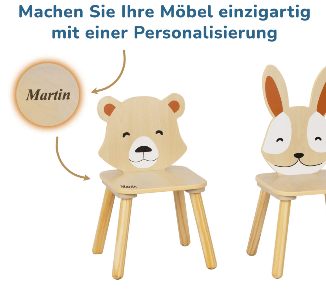 Kindertisch mit 2 Stühlen - BesonderesHoch2