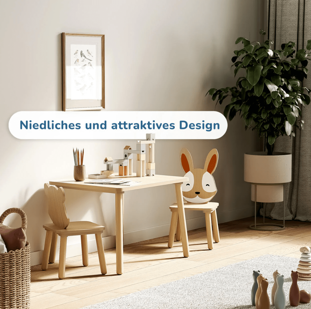Kindertisch mit 2 Stühlen - BesonderesHoch2