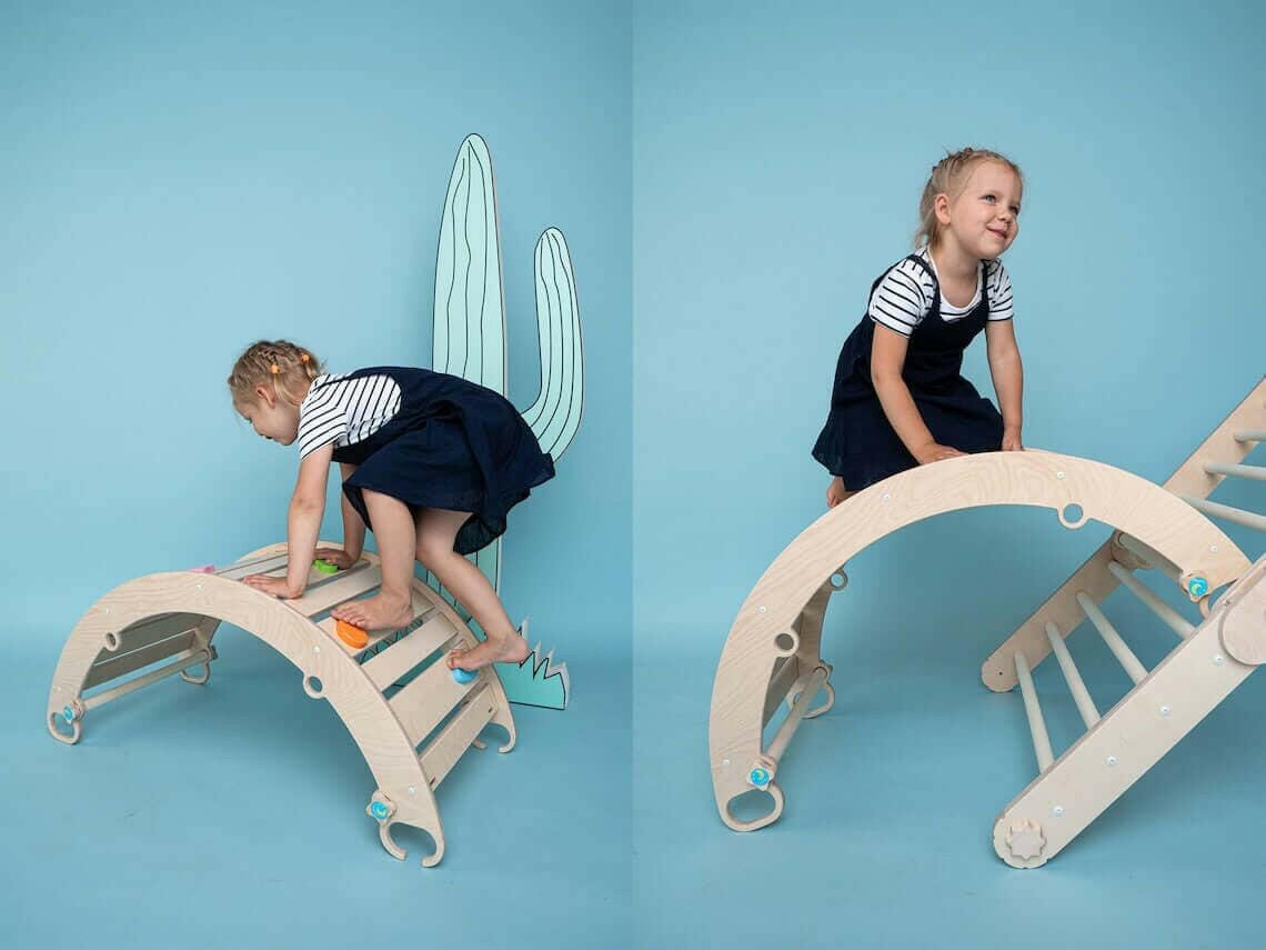 Kletterbogen 3 in 1, Pikler Bogen, Rocker Climber - BesonderesHoch2