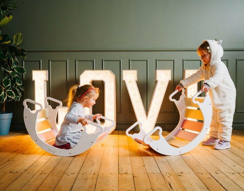 Kletterbogen mit Rutsche, Pikler Art, Montessori, Rampe, Schaukeln - BesonderesHoch2