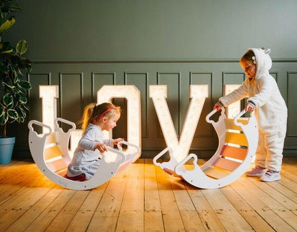 Kletterbogen mit Rutsche, Pikler Art, Montessori, Rampe, Schaukeln - BesonderesHoch2