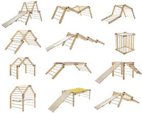 Kletterdreieck Set 3 in 1 mit Rutsche - Pikler Dreieck mit Rampe Luula 