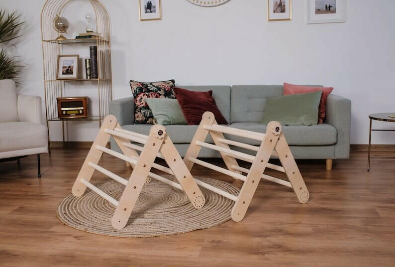 Kletterdreieck Set Maxi, Kletterbogen, Rutsche, Pikler Dreieck, Wandelbar - BesonderesHoch2