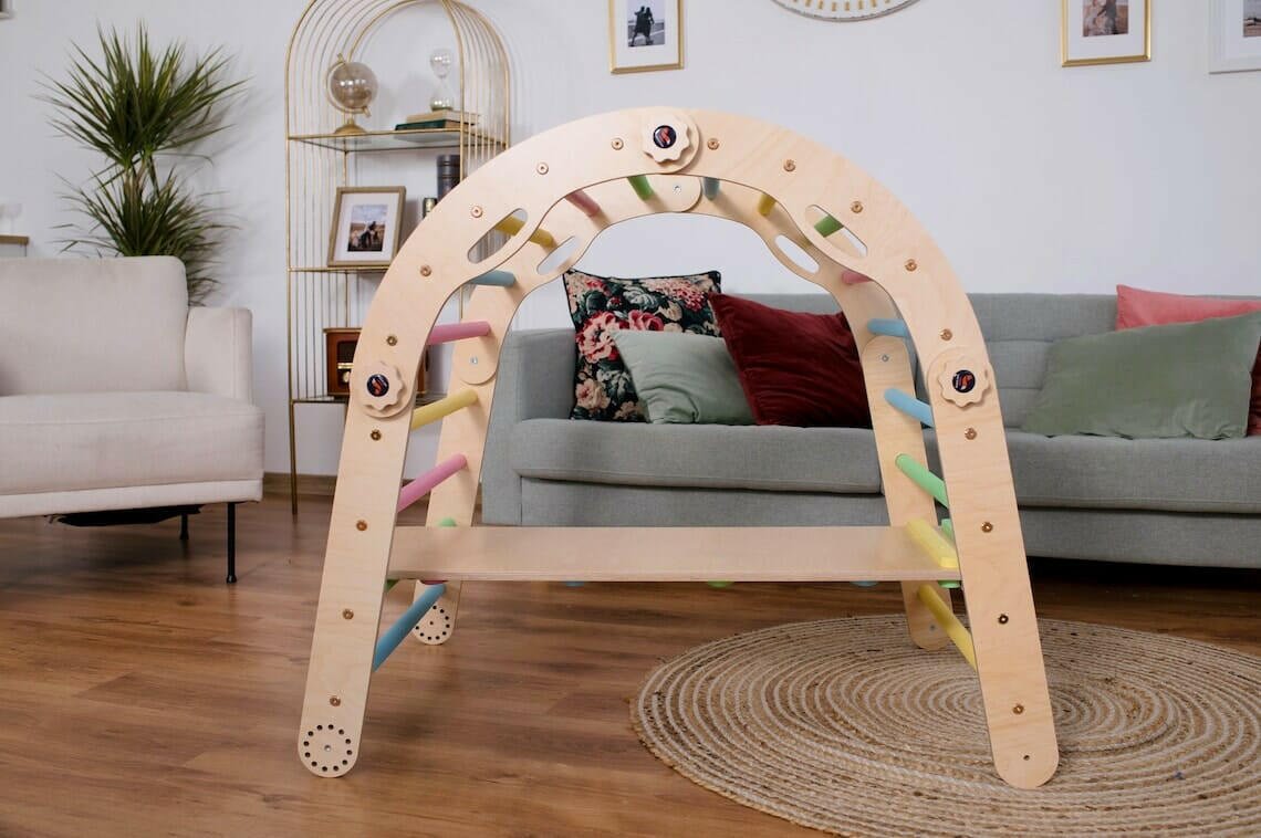 Kletterdreieck Set Maxi, Kletterbogen, Rutsche, Pikler Dreieck, Wandelbar - BesonderesHoch2