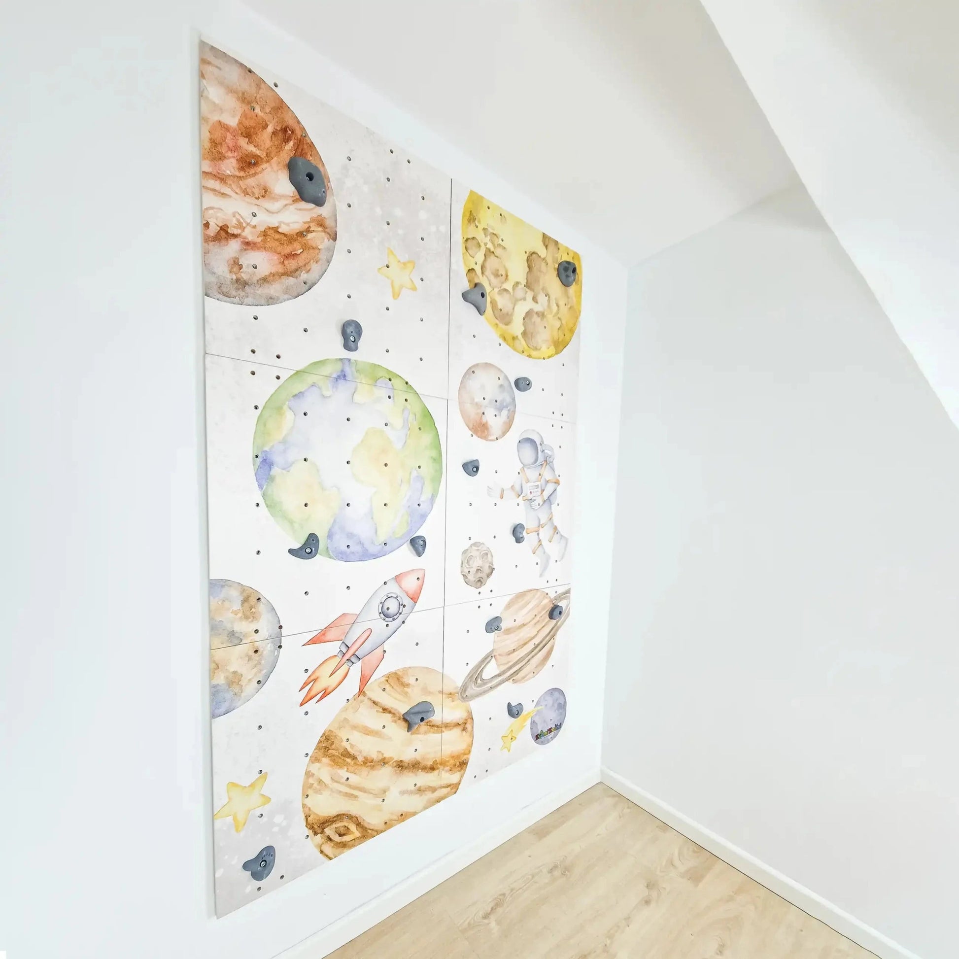 Kletterwand Kinderzimmer, Indoor, Kinder, - Weltall - BesonderesHoch2