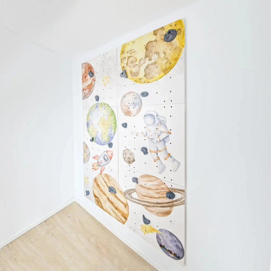 Kletterwand Kinderzimmer, Indoor, Kinder, - Weltall - BesonderesHoch2