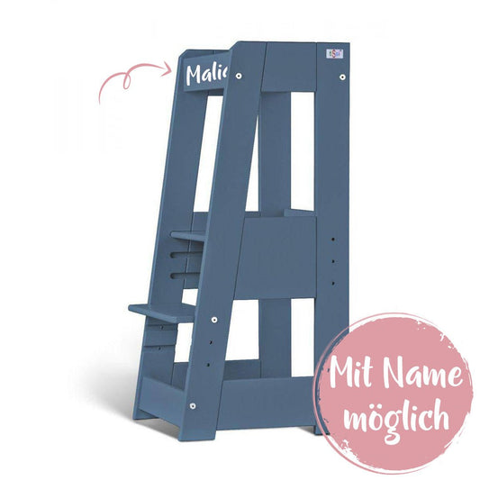 Lernturm Felix - Learning tower - blau | tiSsi® by Schmatzepuffer® "gratis personalisierbar" - BesonderesHoch2