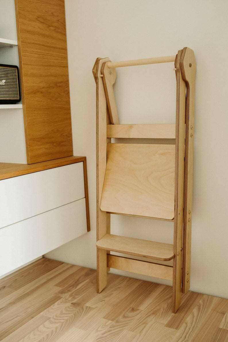 Lernturm klappbar, Küchenturm, Learning Tower, Montessori Turm - BesonderesHoch2