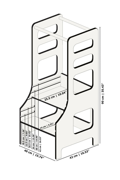 Lernturm, Küchenhelfer, Learning Tower, Montessori Turm, höhenverstellbar - BesonderesHoch2