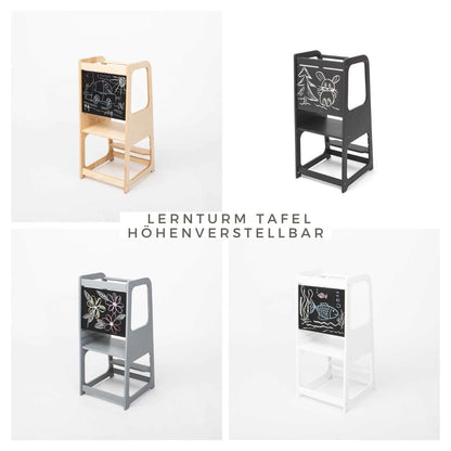 Lernturm Tafel, Küchenhelfer, Learning Tower, Montessori Turm, höhenverstellbar - BesonderesHoch2