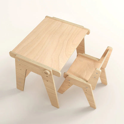 Mitwachsende Tisch und Stuhl für Kleinkinder - natur - BesonderesHoch2