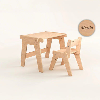 Mitwachsende Tisch und Stuhl für Kleinkinder - natur - BesonderesHoch2