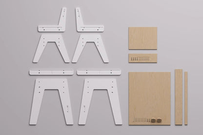 Mitwachsende Tisch und Stuhl für Kleinkinder - weiß - BesonderesHoch2