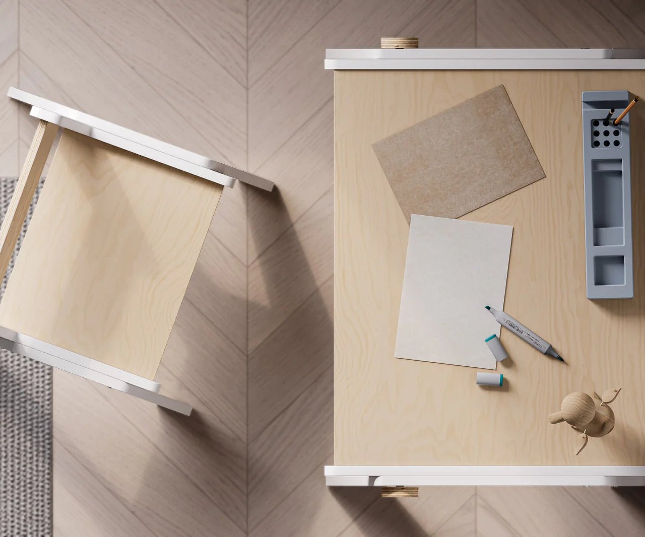 Mitwachsende Tisch und Stuhl für Kleinkinder - weiß - BesonderesHoch2