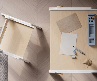 Mitwachsende Tisch und Stuhl für Kleinkinder - weiß - BesonderesHoch2