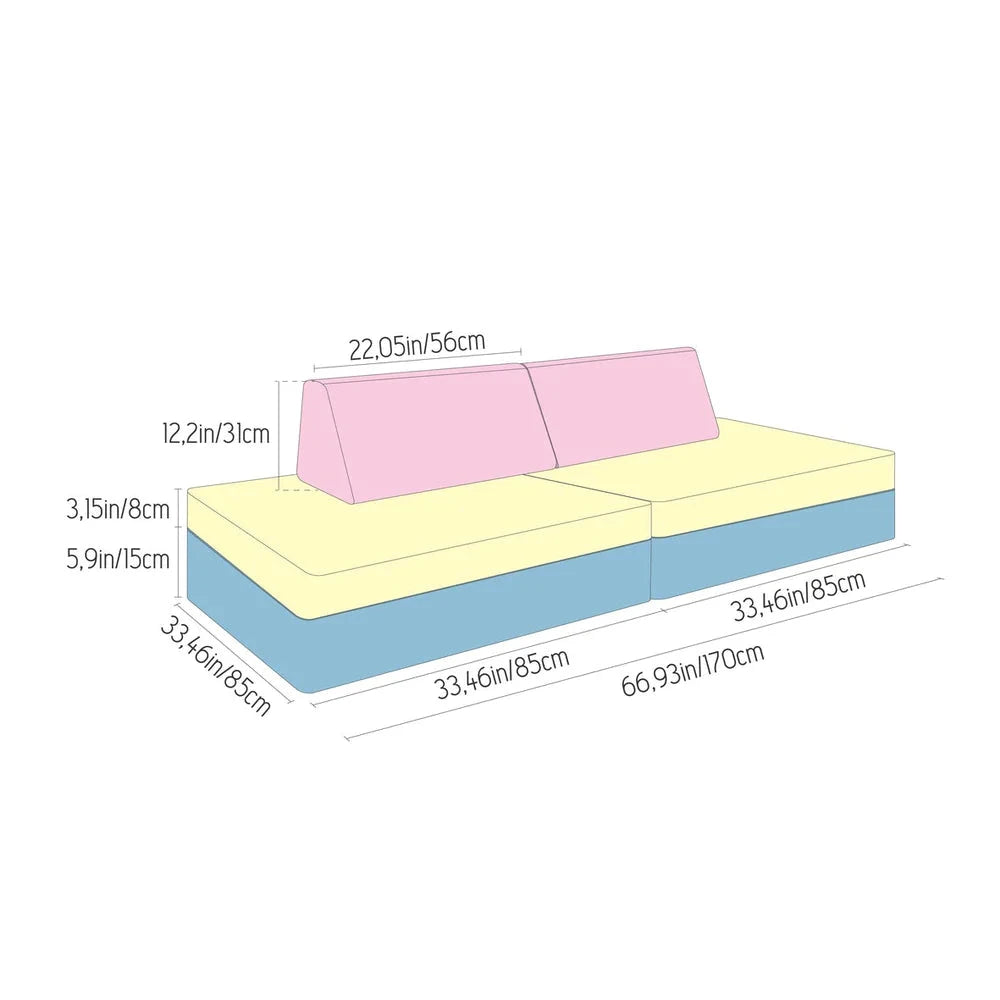 Modulares Spielsofa für Kinder, Kindercouch, Spielmatratze Sweethomefromwood 